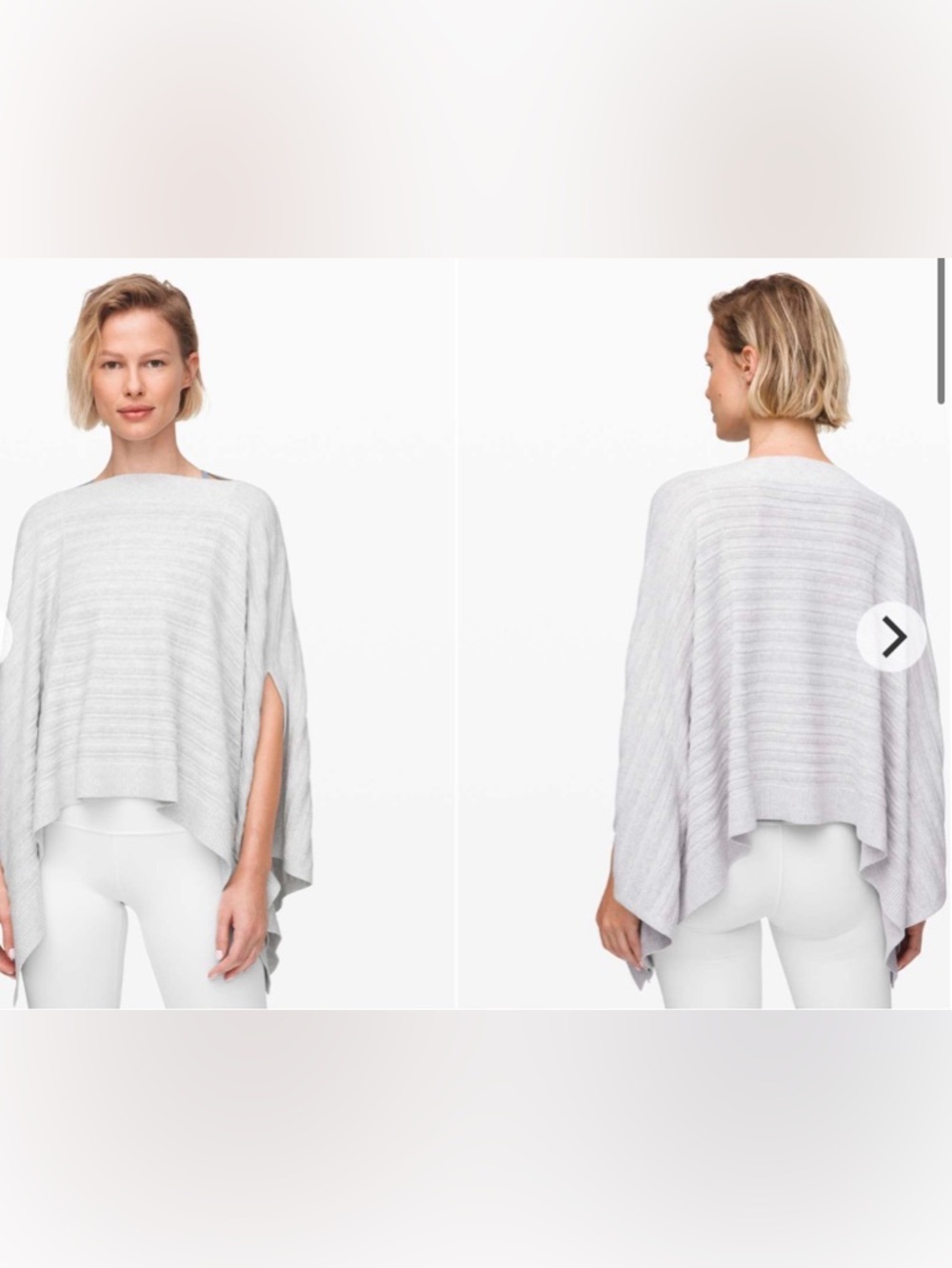 Lululemon Forward Flow Poncho Heathered Core Ultra Light Grey Cotton Silk Blend